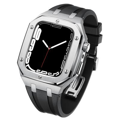 China Custom Luxury Stainless Steel Band Smart Protective Watch Case For Apple Iwatch Series 7/6/5/4/SE AP002 for sale