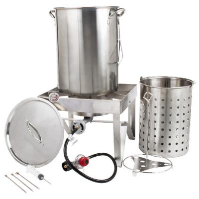 China 30 Quart Whole Aluminum Turkey Fryer Stock Pot with Accessories 30 Quart Whole Aluminum Turkey Fryer Stock Pot with Accessories for sale