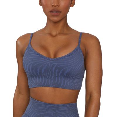 China Breathable 4 pcs set Zebra Pattern Seamless Yoga set Sports Bra for sale