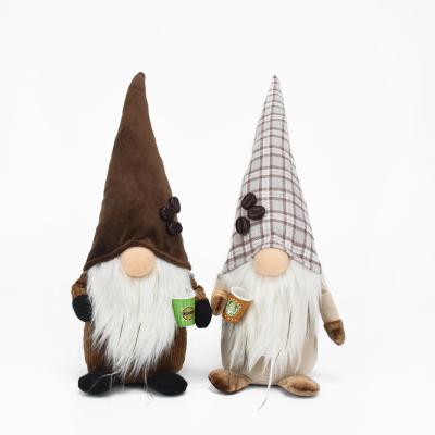 China Decoration Instock Gift or Christmas Coffee Bar Ornaments Holiday Cafe Nook Decor Plaid Gonk Swedish Gnomes for sale