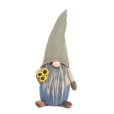 China Harvest 19.5 Inch Fall Harvest Holiday Christmas Home Decor Scandinavian Gonk Flower Standing Gnomes for sale