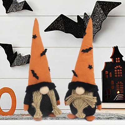 China Halloween Decoration Gonk Custom Indoor Bat Decorations Gifts 11 Inch Orange Bendable Halloween Hat Couple Gnomes for sale