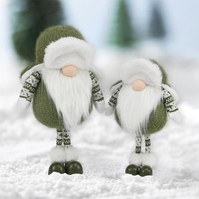 China Custom Handmade Navidad Noel Scandinavian Plush Green Gnomes Decor Polyester Factory Christmas Ornaments With Eskimo Hat for sale