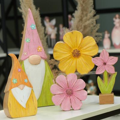 China Bunny Rabbit Tabletop Home Decoration Arts and Crafts Wooden Home Accessories New Household Easter Spring for sale