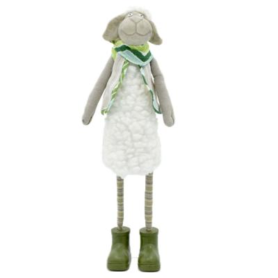 China Artificial Custom Modern Gifts Opens Figure Animal Goat Home Decoration Plush Standing Desk Sheep With Long Legs for sale