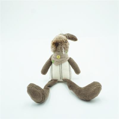 China Custom Wholesale Brown Easter Home Decor Rabbit Lovely Home Hanging Plush Resting Bunny Stuffed Rabbit With Long Leg for sale