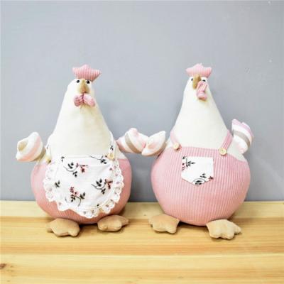 China 43CM Polyester Factory Indoor Easter Gifts Ornaments Funny Chicks Plush Hen Decorative Squabby Rooster For Home Decor for sale