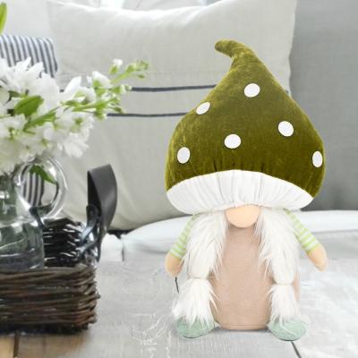 China 8.5 Inch Factory Novelty Easter Holiday Polyester Ornaments Gifts Gonk Mushroom Spring Gnomes Decor With Mushroom Hat for sale