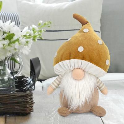 China Polyester 8.5 Inch Farmhouse Decor Mushroom Gonk Mushroom Summer Plush Handmade Gnomes With Mushroom Hat for sale