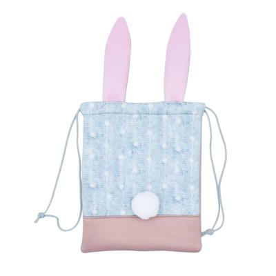 China New Arrival Colorful Fashion Custom Made Artificial Daily Use Festival Items Long Drawstring Easter Bunny Gifts Bag With Rabbit Ears for sale