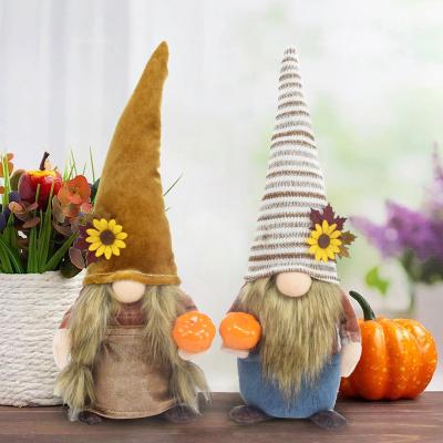 China 2022 Handmade Plush Autumn Tones Dolls Nisse's Day Pumpkin Gnomes Harvest Decor Sunflower Thanksgiving Day for sale