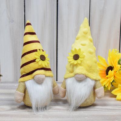 China Sunflower Cuddly Gnomes Tray Decor Festival Faceless Flower Party Summer Plant Polyester Tiered Doll Ornament for sale