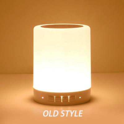 China Portable Night Light Bedside Lamp Wireless Smart Touch Control Remote Control Radio Led RGB Light Music Mini Speaker For Iphone for sale