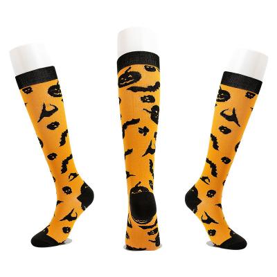 China Medical Halloween Gift Fashion Design Knee High Breathable Compression Nurse Stockings Nylon Sports Running Socks for sale