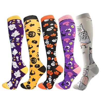 China Viable Knee High Varcose Nylon Design Ladies Fuzzy Women Fashion Gift Stocking Halloween Veins Compression Sports Socks for sale