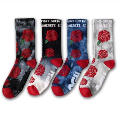 China Valentine's Day Gift Box Tie Dye High Fashion Breathable Rose Socks Men Bulk Pattern for sale