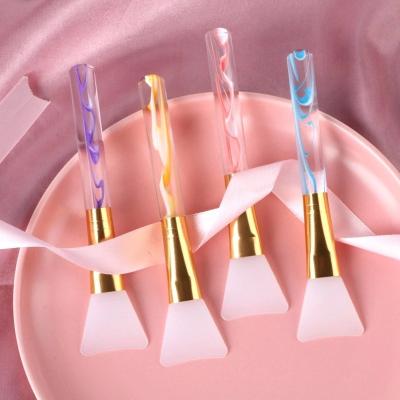 China Durable Marble Facial Soft Flat Head Mask Brush Durable Marble Face Mask Soft Flat Mask Acrylic-Handle Gel Acrylic-Handle Gel Skin Care Cosmetic Blending Brush for sale