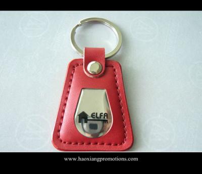 China High quality handmade promotional custom metal leather keychain/PU keychain/key ring for sale