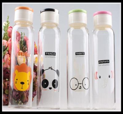 China Promotional Christmas Gift glass water bottle with any simple elegant logo and color for sale