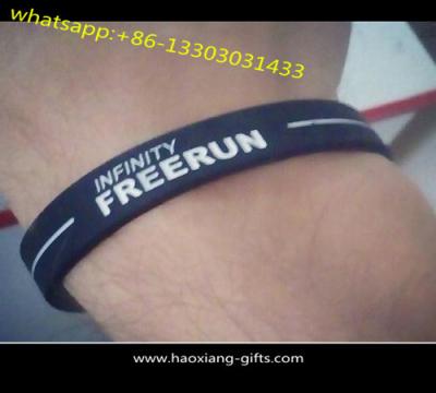 China Hot salesblue fashion silicone wristbands/bracelets printing logo for events for sale