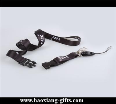 China promotion  20*900mm woven logo printing black color lanyard with plastic id card for sale