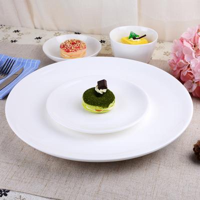 China Factory Direct Sale Viable Pure White Ceramic Cheap Ceramic Dish Hotel Salad Dinner Dishes Custom Logo Template for sale