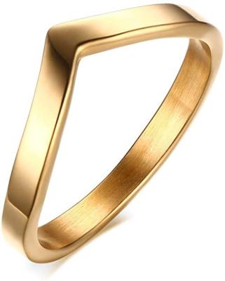 China Fashional Quality 18K Gold Ring Simple Single Chevron Rings Stunning Design for sale