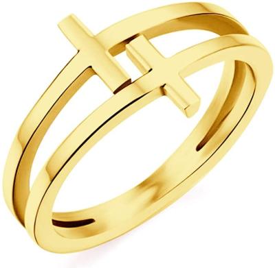 China Fashionable Hot Cross Ring Simple Rings Design Jewelry Stainless Steel Good Selling Quality for sale