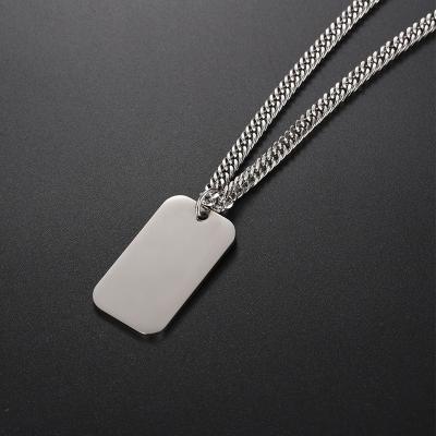 China TRENDY Necklace Online High Quality Fashion Jewelry Selling Military Necklace Titanium Couple Chain for sale