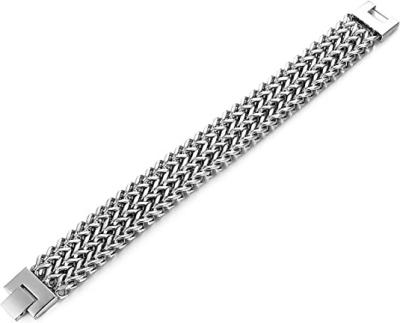 China FASHIONABLE New Design Restrictor Link Chain Bracelet Stainless Steel Durable Cuban Rock Men Bracelets for sale