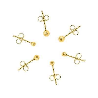 China Other Super Quality Fashional Stud Earrings Stainless Steel 14K Gold Stud Earrings Ball for sale