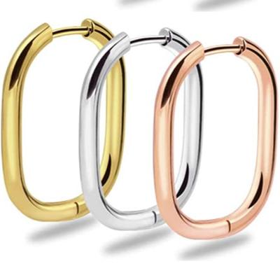 China Other Hot Sale Chunky Gold Hoop Women Earrings Stainless Steel Stud Earring Good Quality for sale