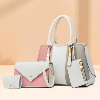 China 100% eco-friendly quilting handbags for ladies shoulder bags large capacity women handbags wholesale 4 in 1 for sale