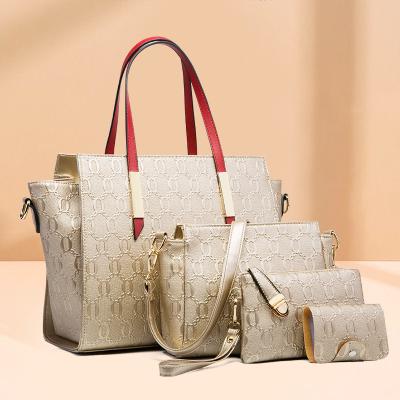 China 100% Hot Sale Luxury Embossing Four-piece Suit Women Handbag Fashions Eco-friendly Large Capacity Tote Shoulder Bag for sale