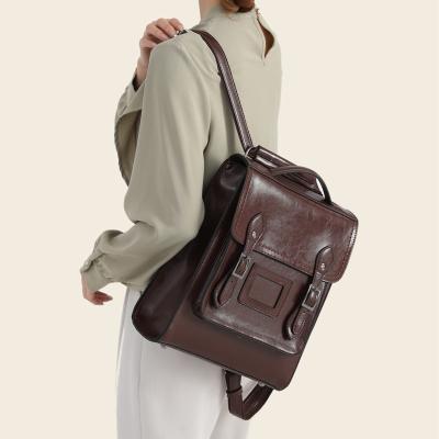 China European and American fashion popular anti-theft handbags real leather women leather backpacks for sale