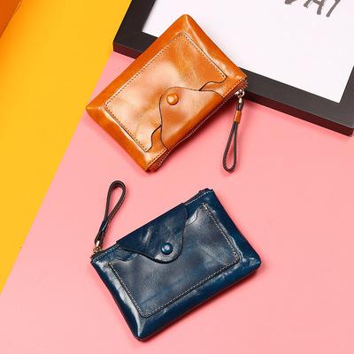 China Newcomer Real Leather Short Wallet High Quality Anti-theft Ladies Wallet New Arrival Minimalist Wallet Clutch Coin Purse Card Holder for sale