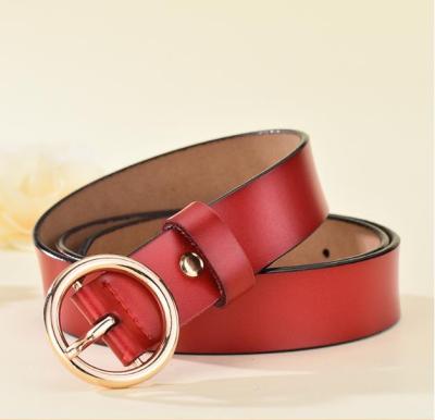 China 100% New Classic Retro Fashion Circle Pin Belts For Women Fashion Single Jeans All-match Eco-friendly Lightweight Round Buckle Female Body Leather Jeans for sale