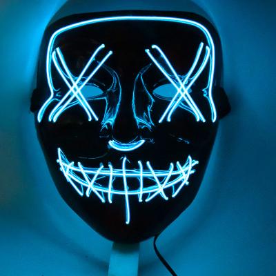 China 2022 Halloween Supplier Up Purge Masks For Adults Scary Ghost Mask Role Playing Mask Halloween Cosplay LED Light for sale