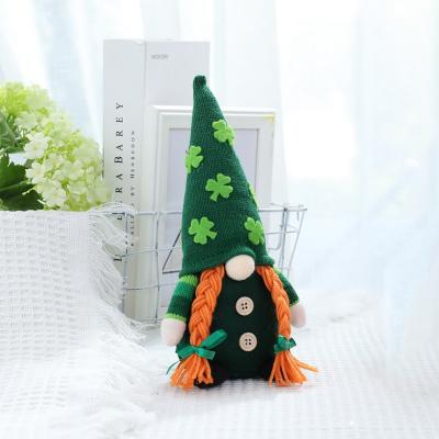 China Green Doll Lucky Clover Hanging Ornament St. Patrick's Day Decor St. Patrick's Day Gnome Plush Elf Decorations Hat Faceless Irish Doll. Patrick's Day Gnome for sale