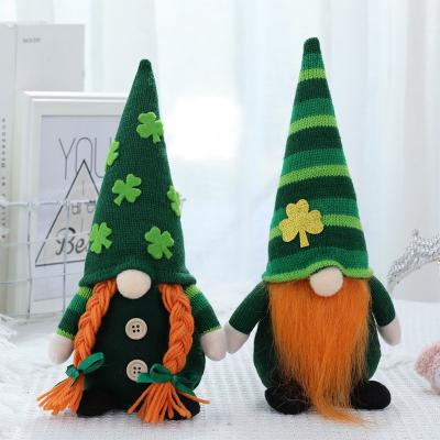 China Gnome 2022 St Patricks Day Plush Doll Clover St Patricks Day Party Decorations Gnomes Irish Irish Day Decor Faceless Green for sale