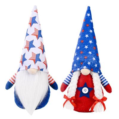 China Mini Patriotic Gnomes American Flag Faceless Gnome Independence Day Folk Art Newish Wholesale Fourth Of July for sale