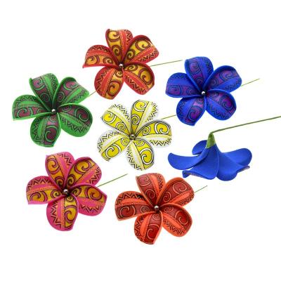 China Cozy Tropical Island Beach Theme Party Tattoo Printing Hawaiian Flower Hair Pin Hair Clips For Women Girls for sale