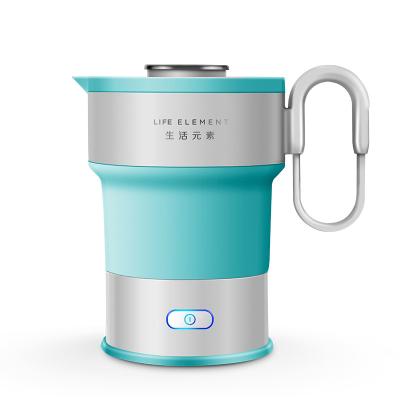 China Food Grade Double Voltage Folding Portable Cordless Silicone Mini Travel Electric Kettle With 600mL for sale