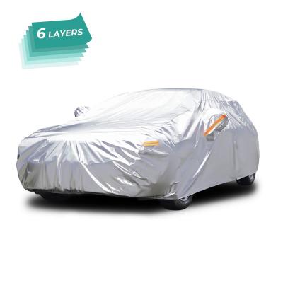 China Water Resistant Full Protection Snow Film Sun Outdoor Silver Rain Waterproof Covering UV Car Cover for sale