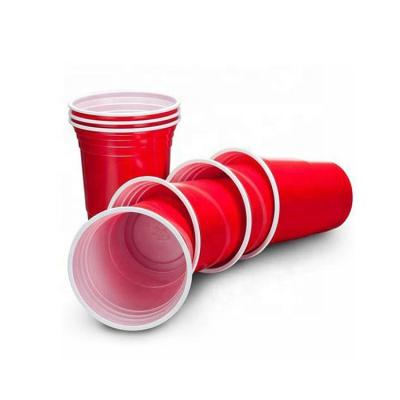 China Disposable Beer Pong Red Plastic Party Cups pp Stocked Thick Plastic Cups for sale