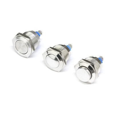 China 16mm Metal Push Button Switch Reset Screw Pinned To Machine Momentary 16MM Start Button for sale