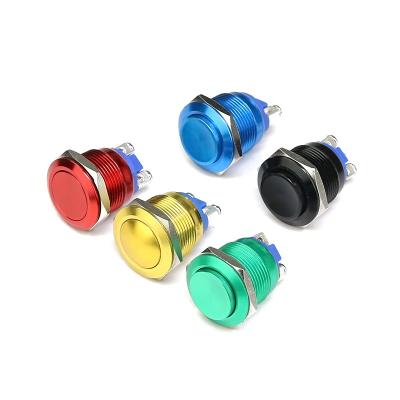 China 19mm Metal Button Reset Black Blue Yellow Green Red Aluminum Oxide Start Switch 19MM for sale