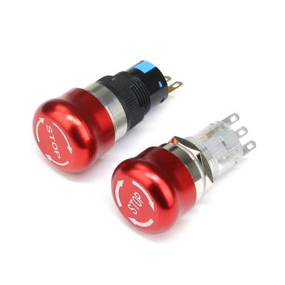 China 16MM emergency stop button switch self-lock button 3A 1NO1NC 2NO2C 16MM for sale