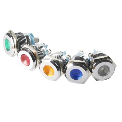 China Warehouse 16mm Metal Warning Light Metal Signal Light Welding 6V.12V120V Ren Blue Yellow White Green for sale