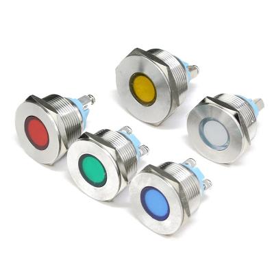 China Warehouse 22mm Metal Warning Light Metal Signal Light Welding 6V.12V120V Ren Blue Yellow White Green for sale